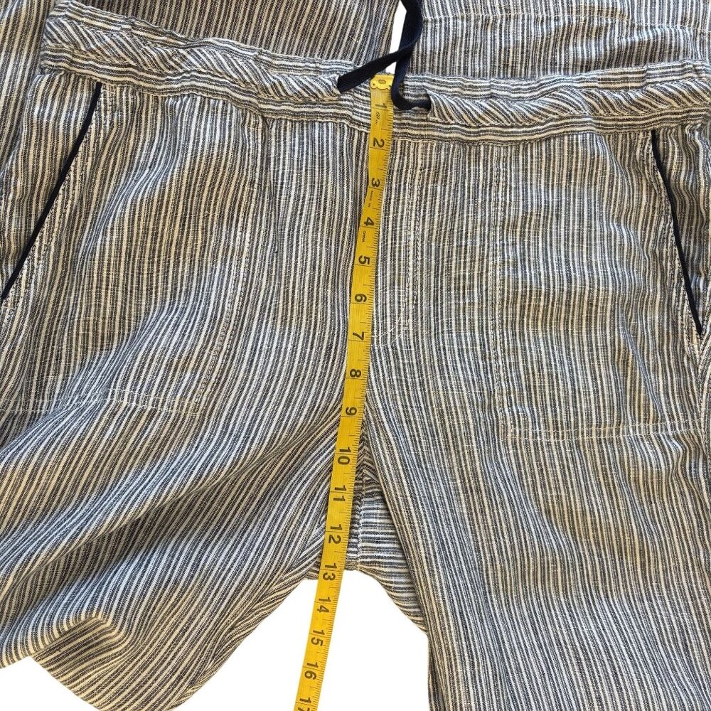 Caslon Striped 100% Linen Drawstring Pants Size L - Picture 8 of 14
